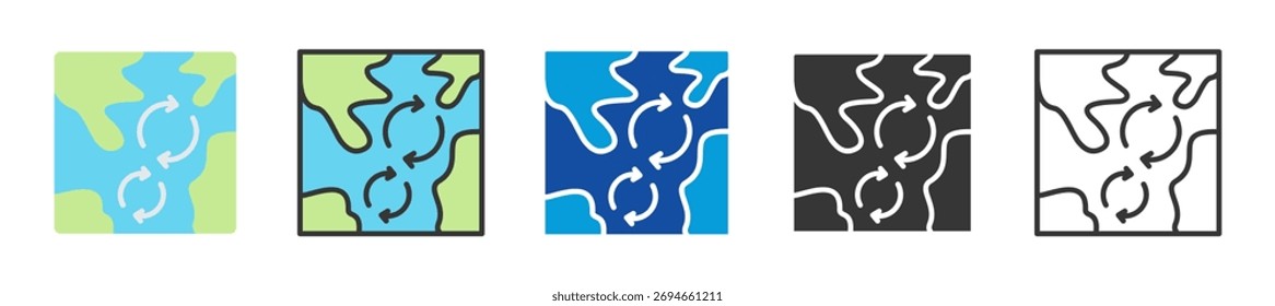 gyre icon set multi style various collection