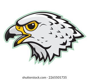 Gyrfalcon Head Mascot, die größten Vögel von Prey