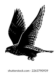 Gyrfalcon Silhouette, Largest Falcon Species Birds of Prey