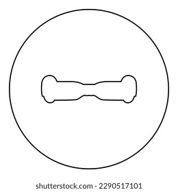 Gyro board scooter hoverboard two wheel electric self balancing eco icon in circle round black color vector illustration image outline contour line thin style