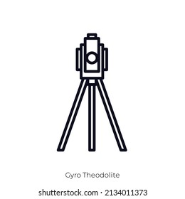 Gyro Theodolite Icon. Outline Style Icon Design Isolated On White Background