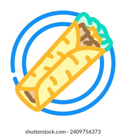 gyro wrap greek cuisine color icon vector. gyro wrap greek cuisine sign. isolated symbol illustration