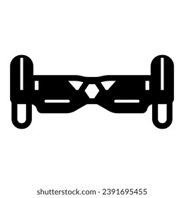 Gyroboard front view solid icon, electric transport concept, gyroscooter front side vector sign on white background, glyph style icon for mobile concept and web design. Vector graphics