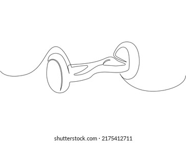 Gyroboard one line art. Continuous line drawing of sport, transportation, speed, balance, electric, roller, hobby, gyroscooter, mobile, teenager, hipster, activity, wheel, hoverboard.