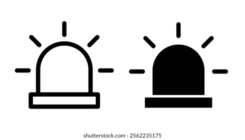 Gyrophare Icons pack in outlined and flat versions