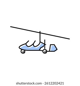 gyroplane airplane aircraft color icon vector. gyroplane airplane aircraft sign. isolated symbol illustration