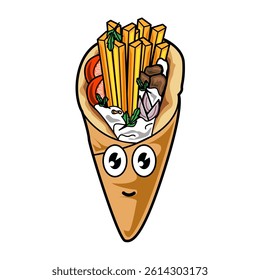 Gyros cartoon vector. illustration food. Greece food design. Gyros Illustration