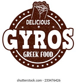 Gyros grunge rubber stamp on white background, vector illustration