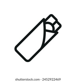 Gyros isolated icon, gyro sandwich vector symbol with editable stroke