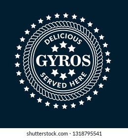 Gyros label sign vintage . sticker, product label.