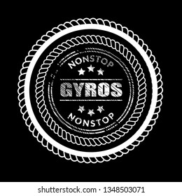 Gyros label vintage. Gyros sign