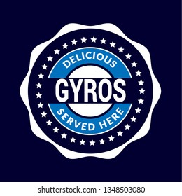 Gyros label vintage. Gyros sign