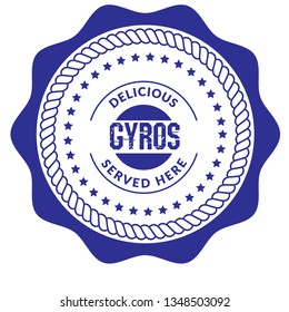 Gyros label vintage. Gyros sign