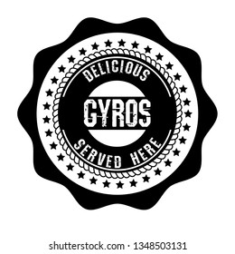 Gyros label vintage. Gyros sign