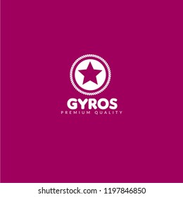 GYROS  rubber stamp. GYROS premium quality.logo concept