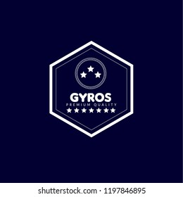 GYROS  rubber stamp. GYROS premium quality.logo concept