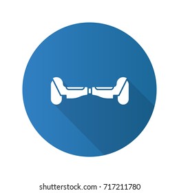 Gyroscooter flat design long shadow glyph icon. Hoverboard. Vector silhouette illustration