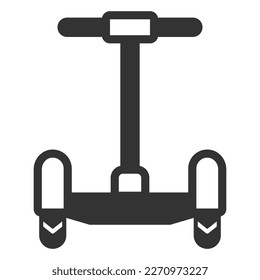 Gyroscooter with handle, front view - icon, illustration on white background, glyph style