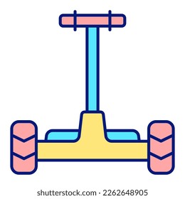 Gyroscooter with handle - icon, illustration on white background, color style