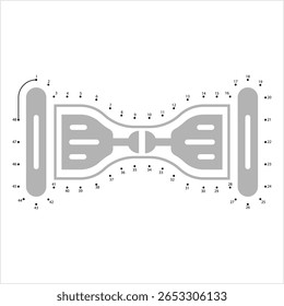 Gyroscooter Icon Connect The Dots, Self Balancing Scooter, Electronic Battery Operated Hoverboard Vector Art Illustration, Puzzle Game Containing A Sequence Of Numbered Dots