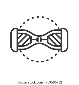 Gyroscooter - line design single isolated icon on white background. Popular modern self-balancing transporter with two wheels. High quality image, pictogram