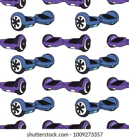 gyroscooter seamless doodle pattern