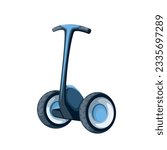 Gyroscooter segway with handle vector illustration. Cartoon isolated two wheel stand up balance gyro electric scooter, personal off road chariot and eco board vechicle, segway transport for city tour