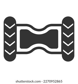Gyroscooter, top view - icon, illustration on white background, glyph style
