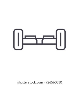 gyroscooter vector line icon, sign, illustration on background, editable strokes