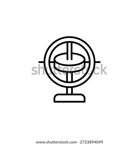 Gyroscope Instrument With Rotating Wheel, Device Linear