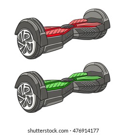 Gyroscope. Self-balancing electric scooter vector on white background
