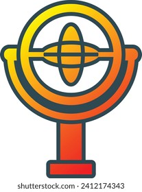 Gyroskop, Vektorsymbol. Kann für Druck-, Mobil- und Web-Anwendungen verwendet werden.