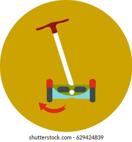 Gyroscope. Vector icons in a flat style on a color road background.