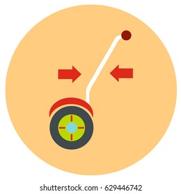 Gyroscope. Vector icons in a flat style on a color road background.