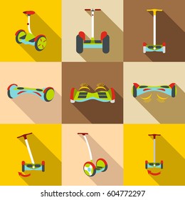 Gyroscopes. Vector icons in a flat style