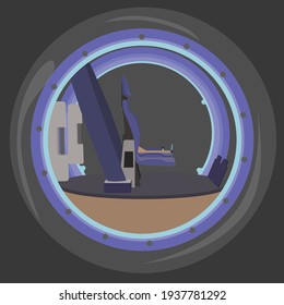 Gyro-sphere Blue Illustration Vector Artwork Fast Ball Like Shape Circle Two Chairs Side View Concept Art 