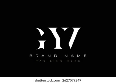 GYV abstract letter logo design. This logo is designed by three abstract letters.
