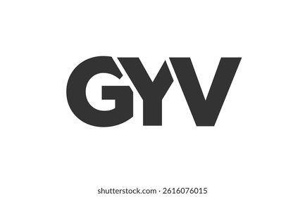 GYV logo design template with strong and modern bold text. Initial based vector logotype featuring simple and minimal typography. Trendy company identity ideal for businesses brand presence.