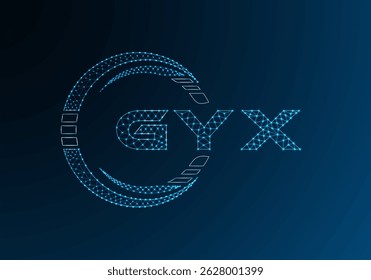 Diseño de Vector de logotipo de letra polivinílica baja GYX. Diseño de logotipo de poliéster inferior GYX. Logotipo de poliéster bajo.