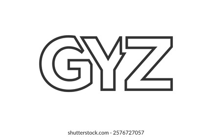 GYZ logo design template with strong and modern bold text. Initial based vector logotype featuring simple and minimal typography. Trendy company identity ideal for businesses brand presence.