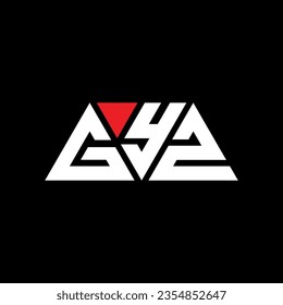 GYZ triangle letter logo design with triangle shape. GYZ triangle logo design monogram. GYZ triangle vector logo template with red color. GYZ triangular logo Simple, Elegant, and Luxurious design.