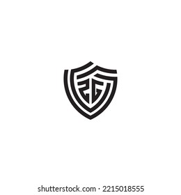 GZ abstract line shield concept in high quality professional design that will print well across any print media