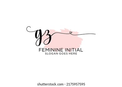 Monograma de belleza GZ y elegante logo de diseño para escritura a mano de marca inicial, boda, moda, floral y botánica con plantilla creativa.