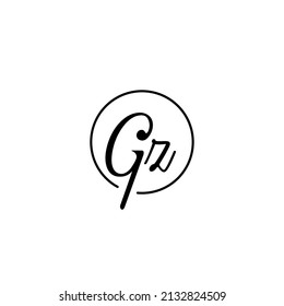 GZ circle feminine concept initial logo best for beauty and fashion