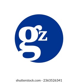 GZ company name initial letter monogram with blue color.