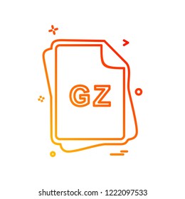 GZ file type icon design vector