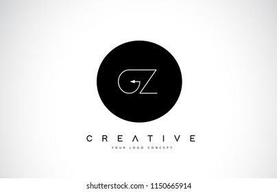 GZ G Y Logo Design with Black and White Creative Icon Text Letter Vector.