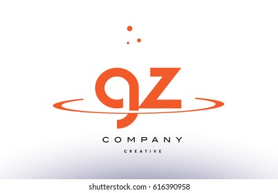 GZ G Z creative orange swoosh dots alphabet company letter logo design vector icon template