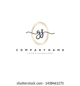 GZ handwriting initial logo template vector.
