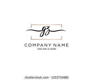 GZ handwriting initial  logo vector